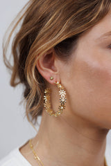 Daisy Chain Hoop Earrings by JaxKelly | Enamel and Gold - Zen&Zip