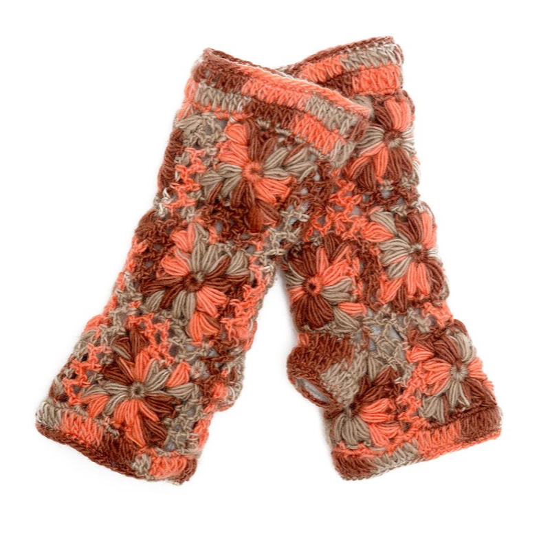 Flower Crochet Fingerless Gloves by Nirvanna Designs