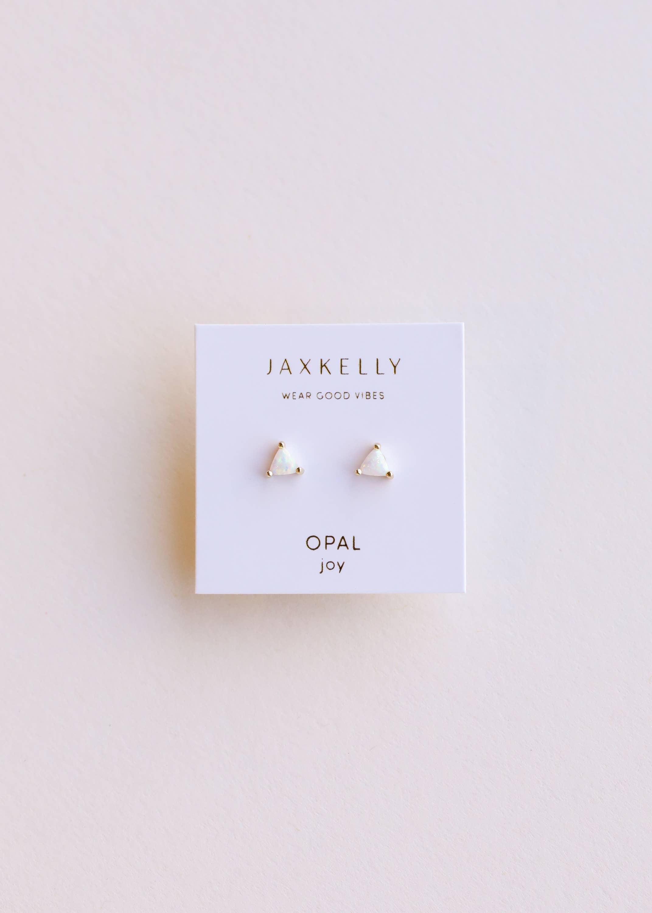 Mini Energy Gem - White Opal - Gold Earrings - Zen&Zip