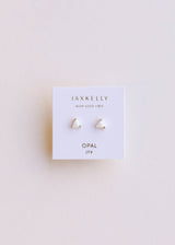 Mini Energy Gem - White Opal - Gold Earrings - Zen&Zip