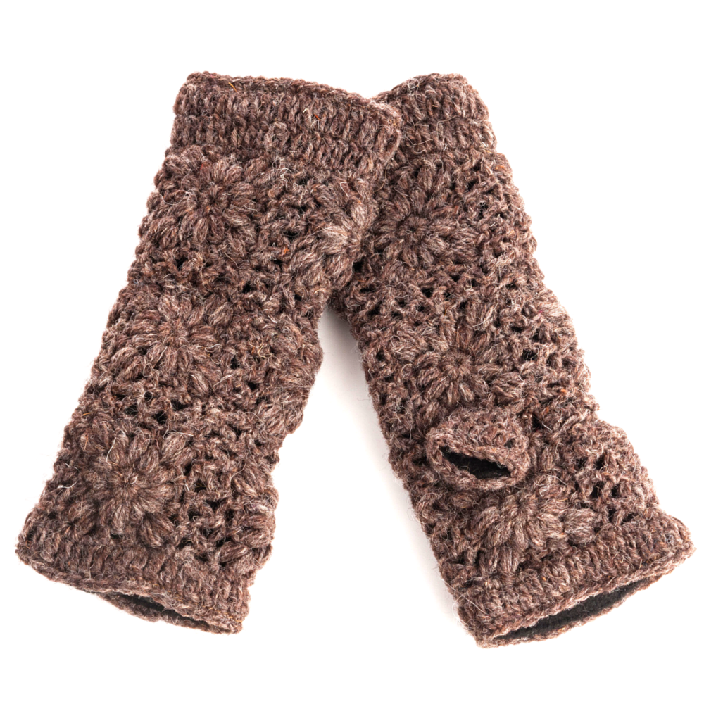 Flower Crochet Fingerless Gloves by Nirvanna Designs