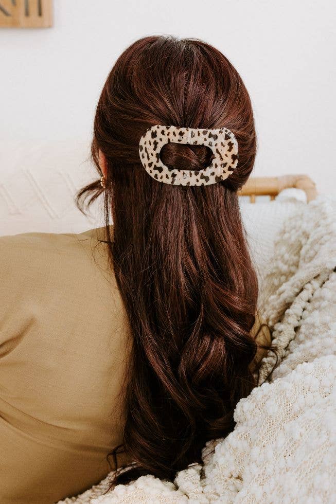 Blonde Tortoise Large Flat Round Clip - Zen&Zip