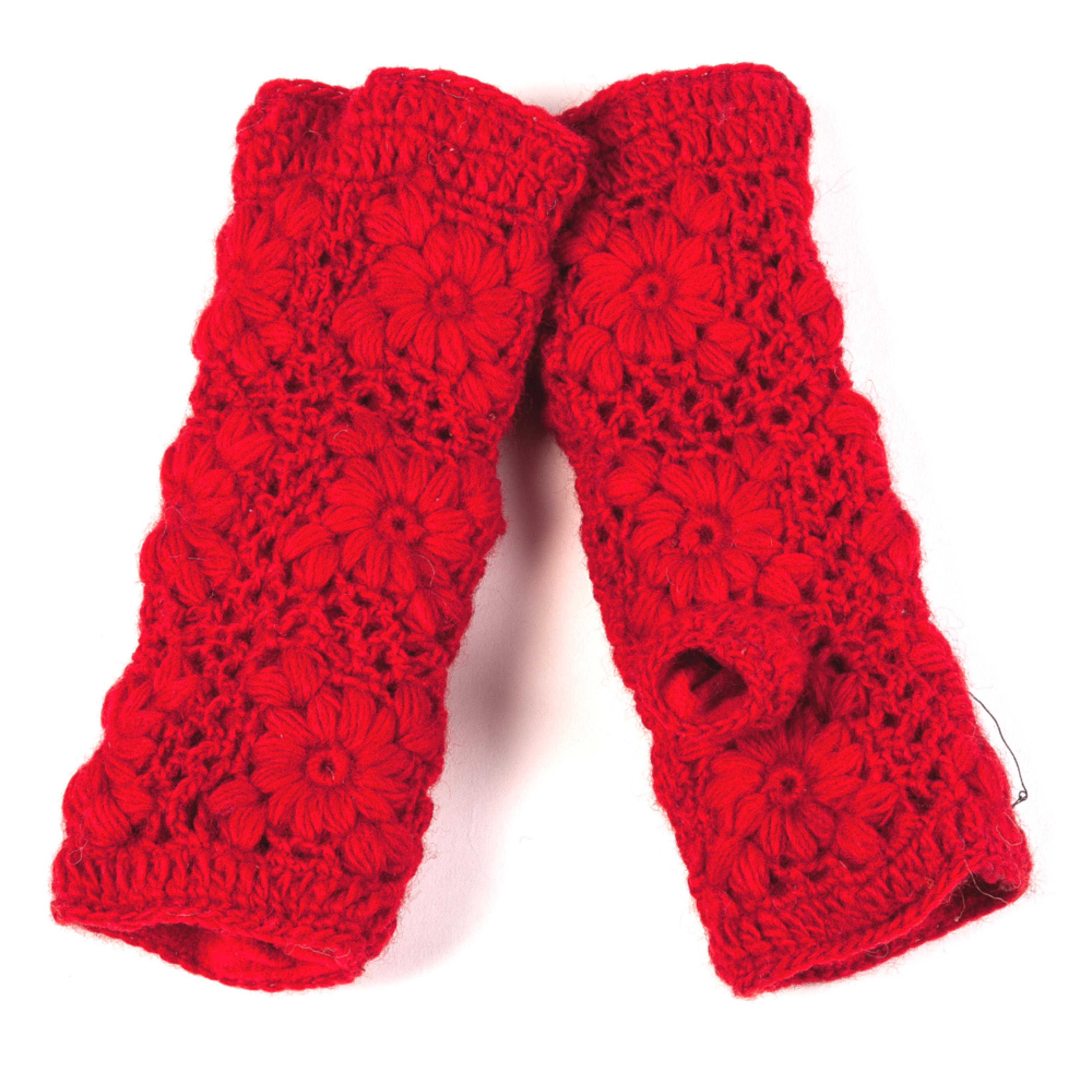Flower Crochet Fingerless Gloves by Nirvanna Designs