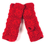 Flower Crochet Fingerless Gloves by Nirvanna Designs