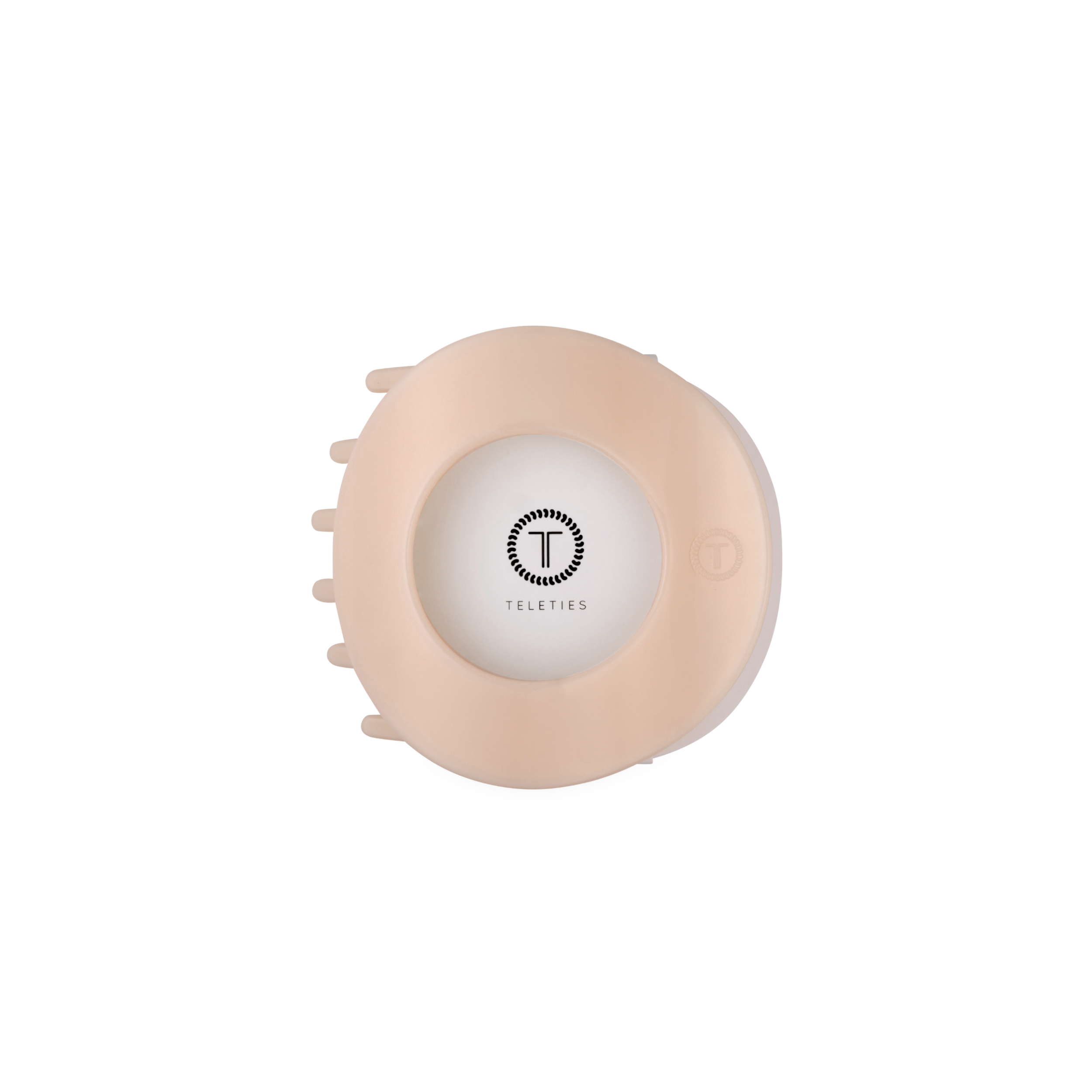 Almond Beige Medium Flat Circle Hair Clip
