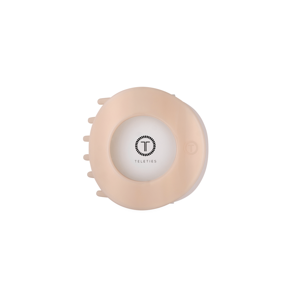 Almond Beige Medium Flat Circle Hair Clip
