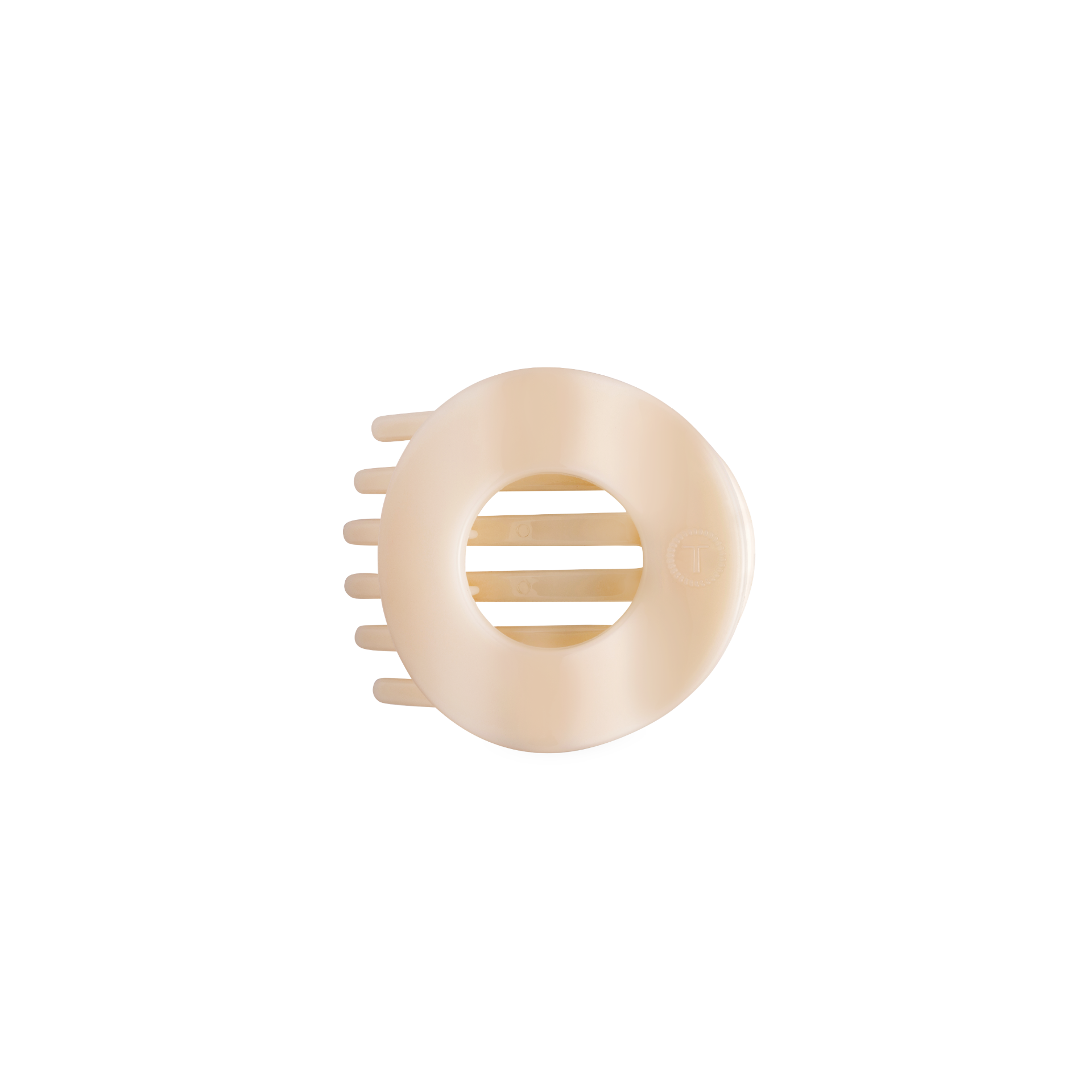 Almond Beige Small Flat Circle Hair Clip