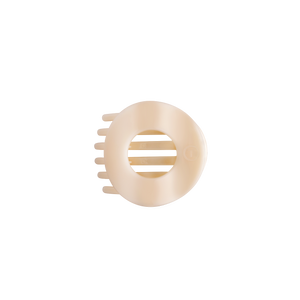 Almond Beige Small Flat Circle Hair Clip