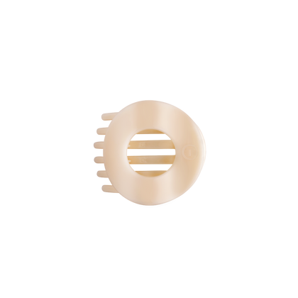 Almond Beige Small Flat Circle Hair Clip