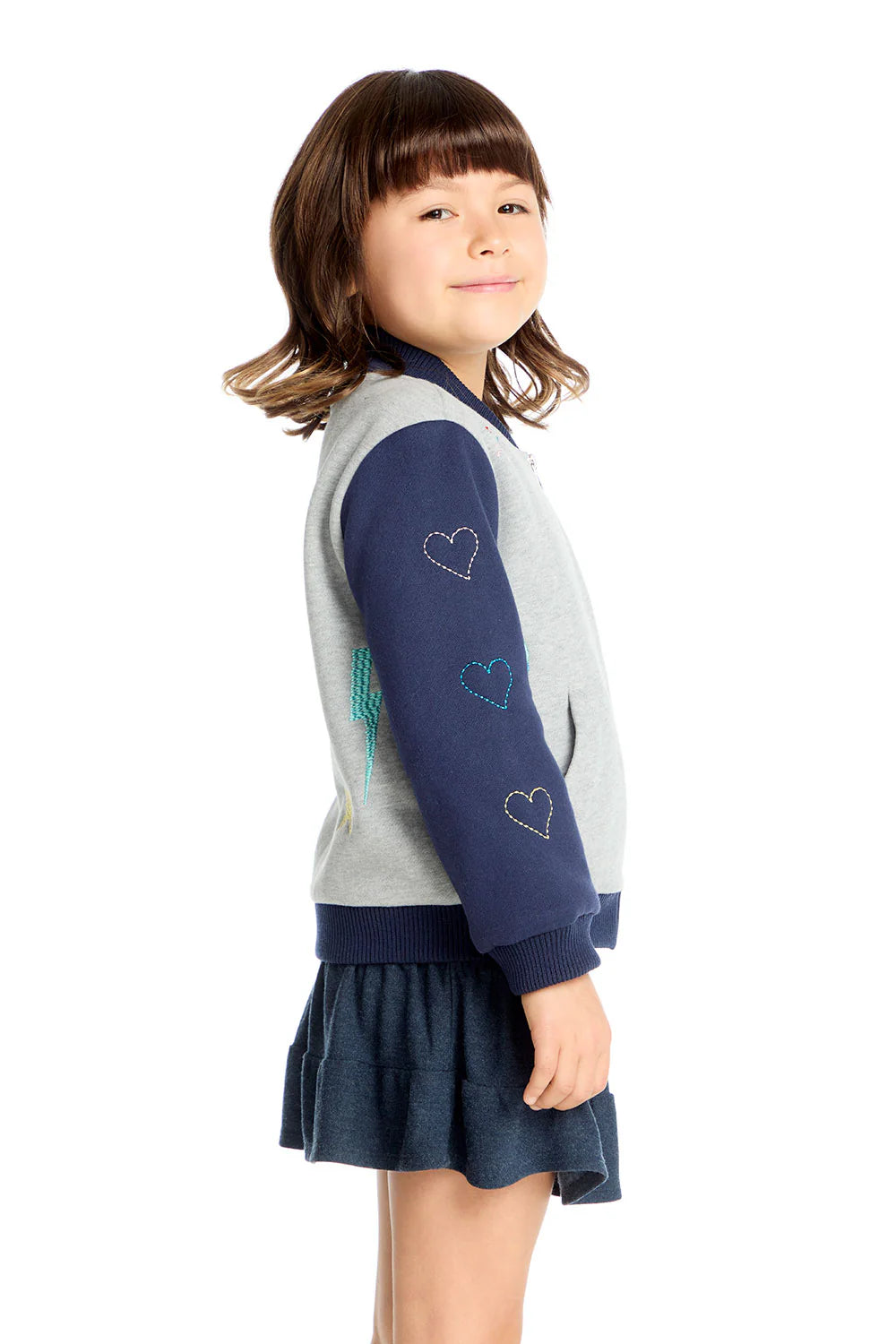 Ally Bomber by Chaser Kids | Navy/Heather Gray