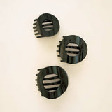 Jet Black Medium Flat Circle Hair Clip