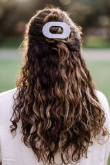 Round Flat Hair Clip | Small | Silver Flames - Zen&Zip