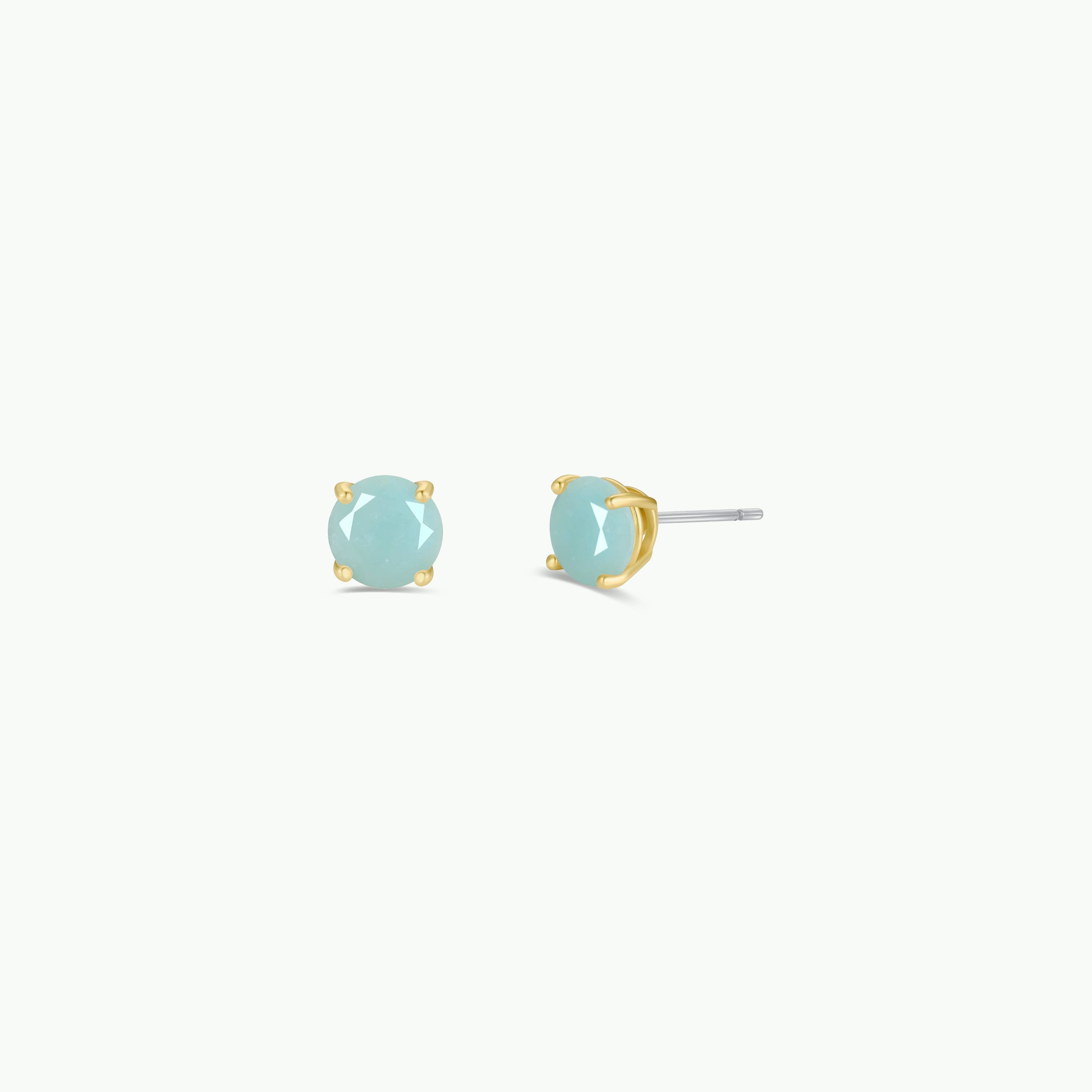 Round Gemstone Earrings by JaxKelly | Amazonite - Zen&Zip