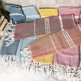 Kitchen or Bathroom Hand Towels with Tassels, Turkish Cotton - Zen&Zip