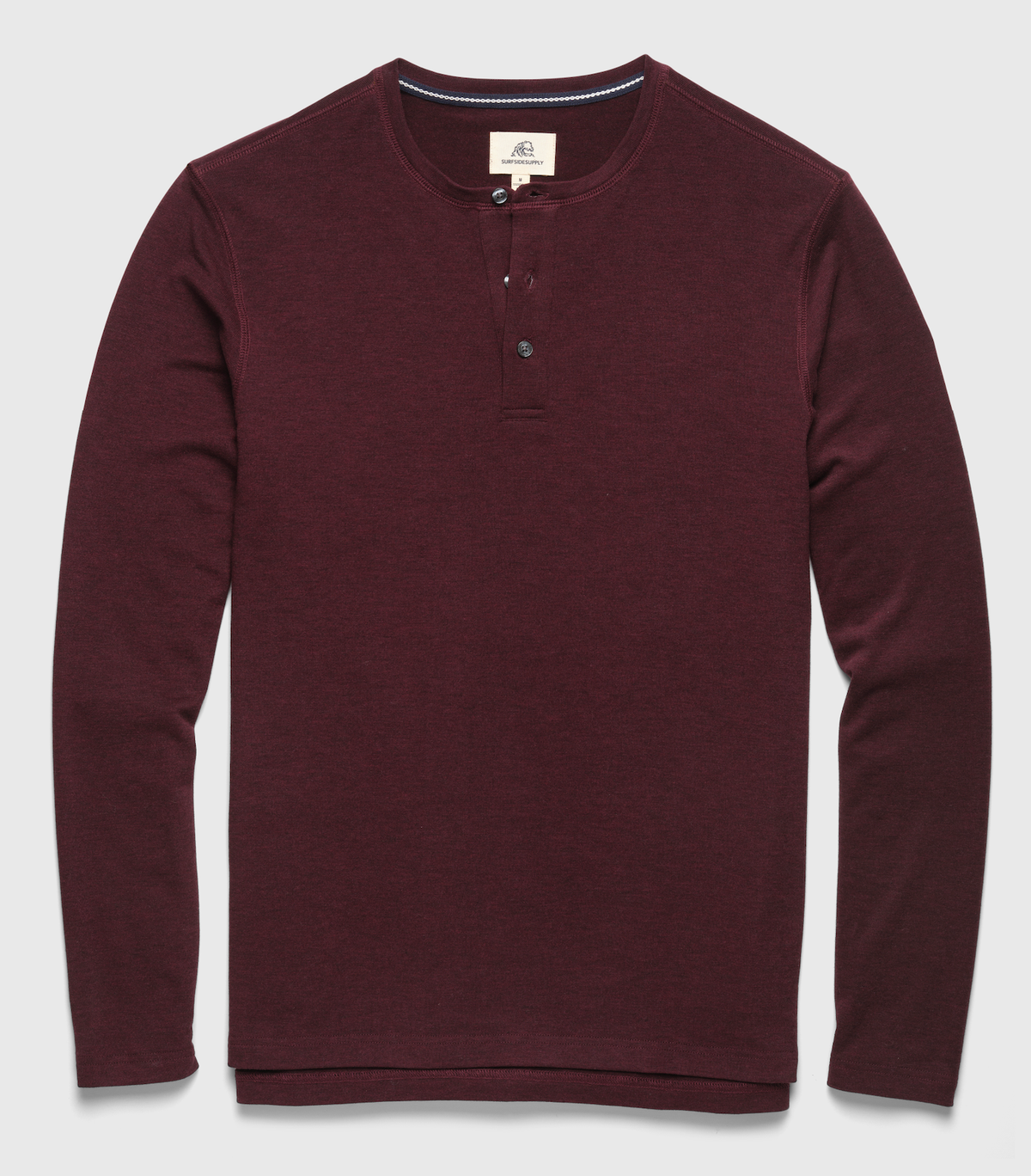 Sean Super Soft Classic Henley by SurfSideSupply | Cabernet Heather