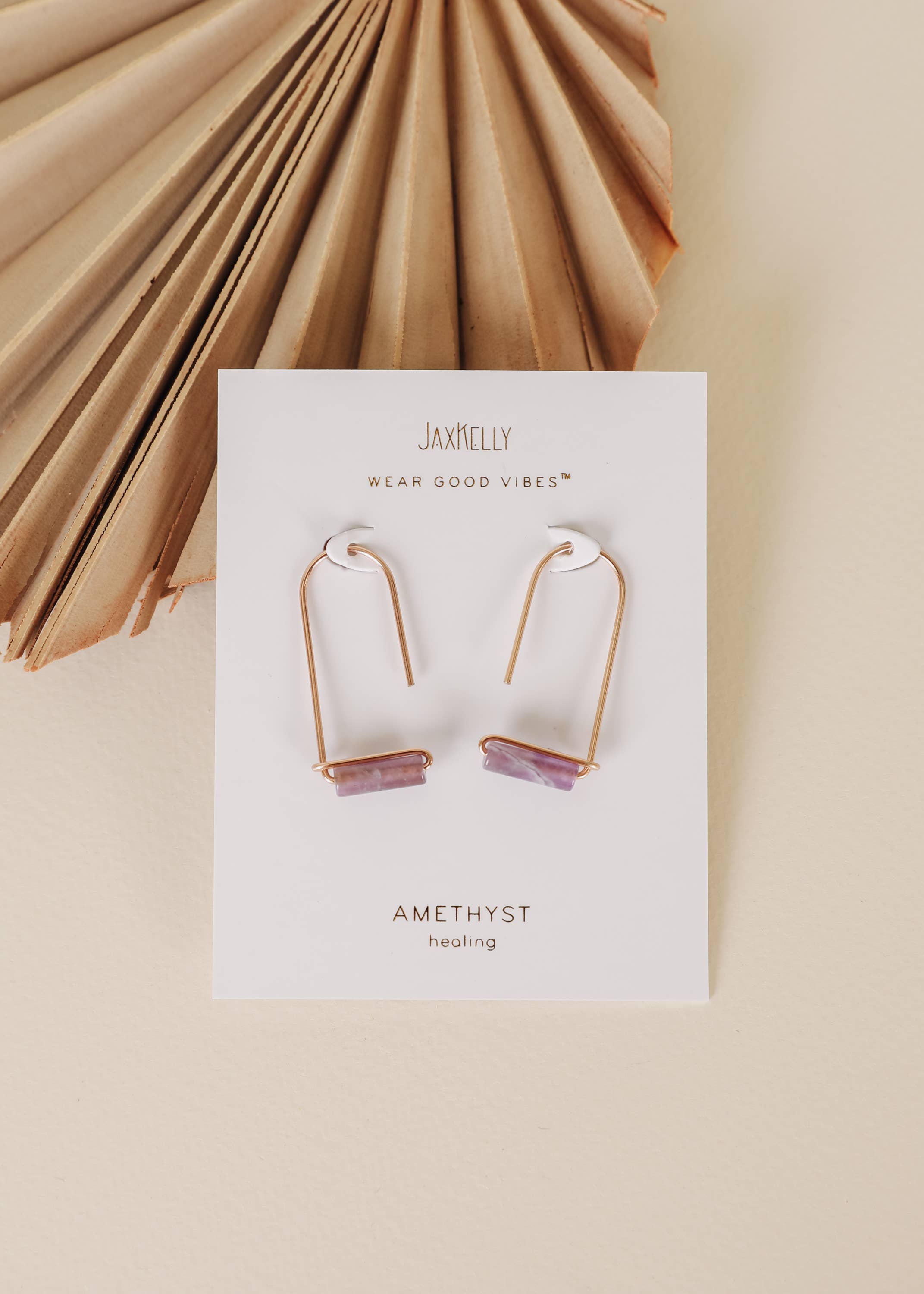 Drop - Amethyst - Gold Earrings