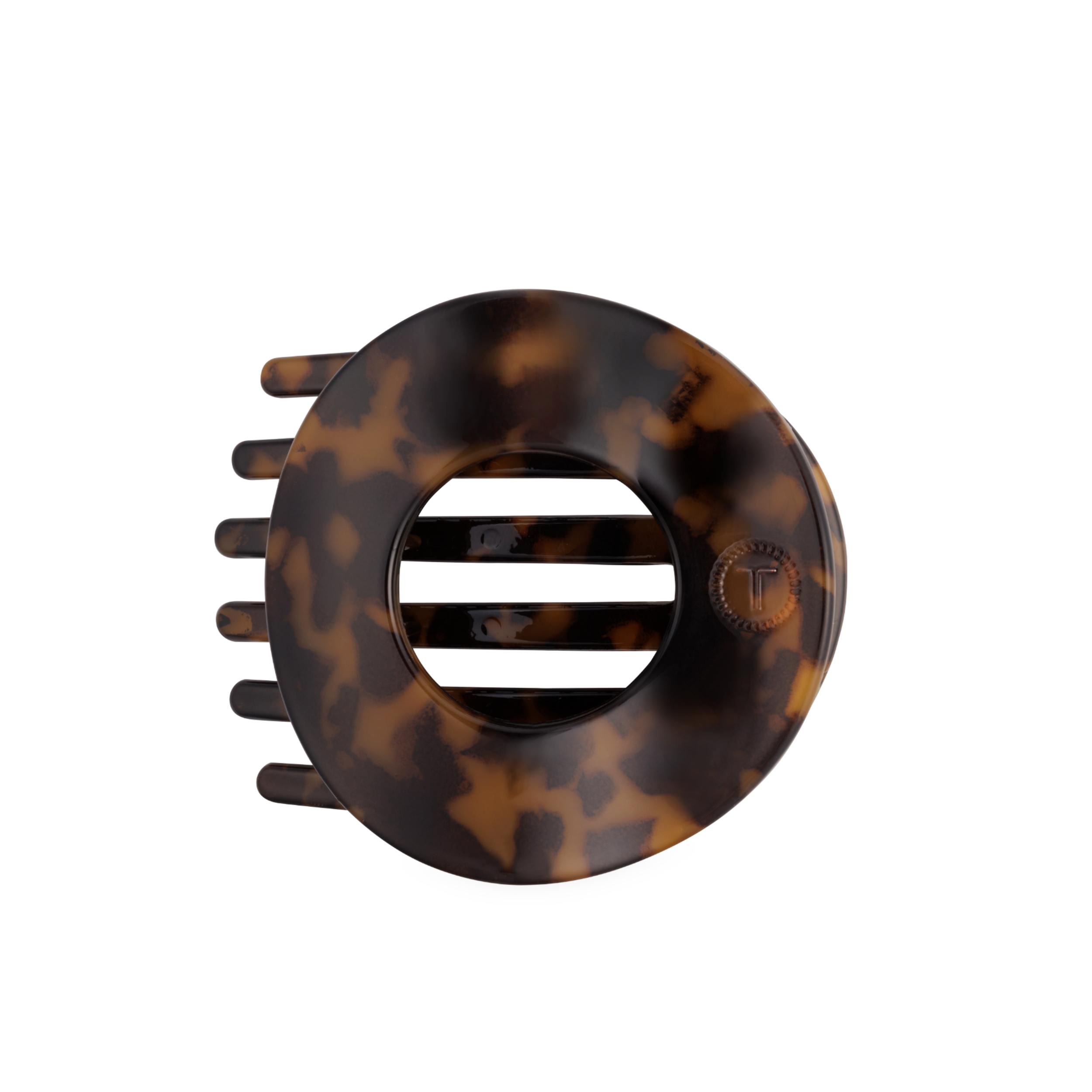 Tortoise Large Flat Circle Hair Clip