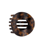 Tortoise Large Flat Circle Hair Clip