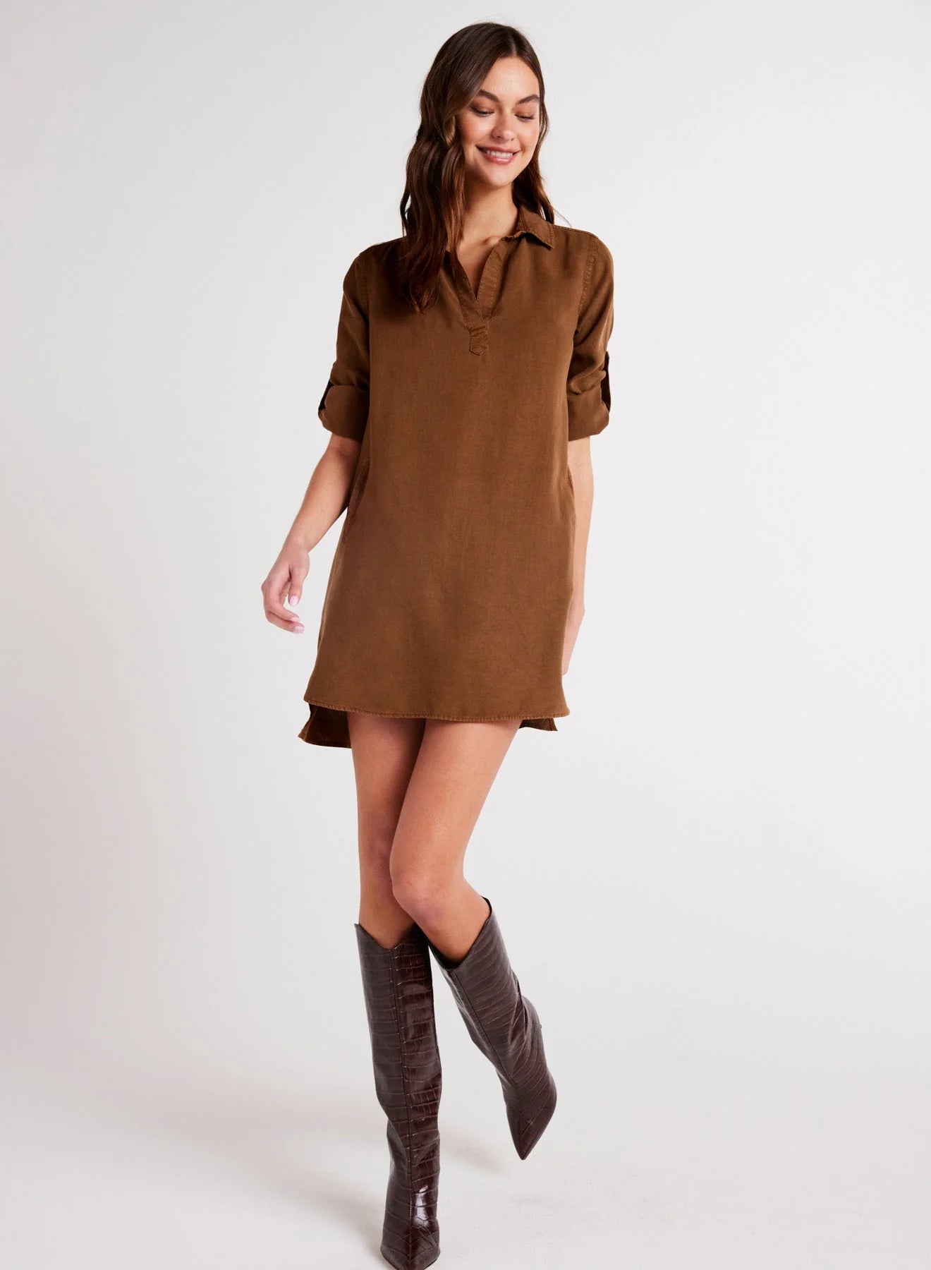 Long Sleeve A-Line Dress Twilight Gold