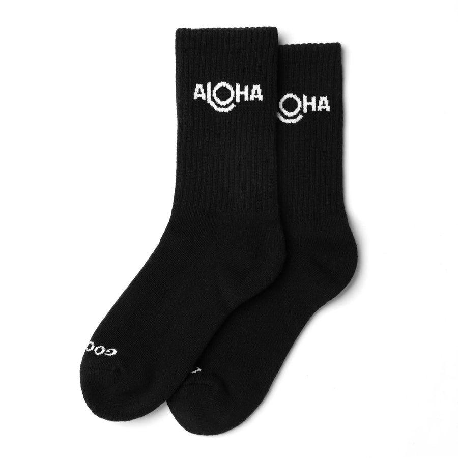 ALOHA Crew Socks by Aloha Collection | Black