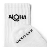 ALOHA Crew Socks by Aloha Collection | White
