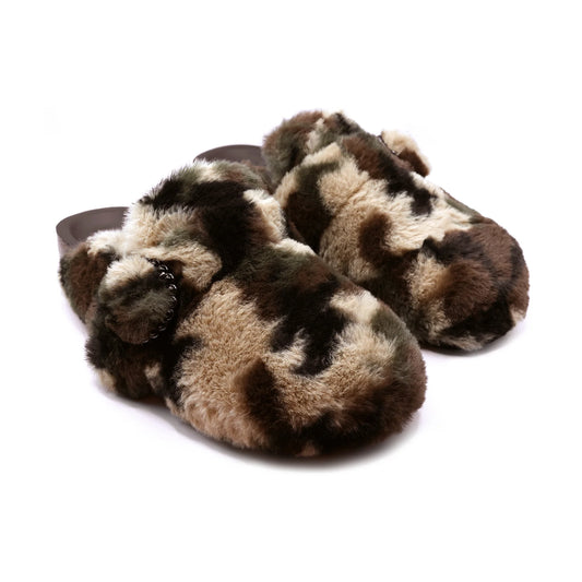 Aspy Fur Clog by Solei Sea | Camo