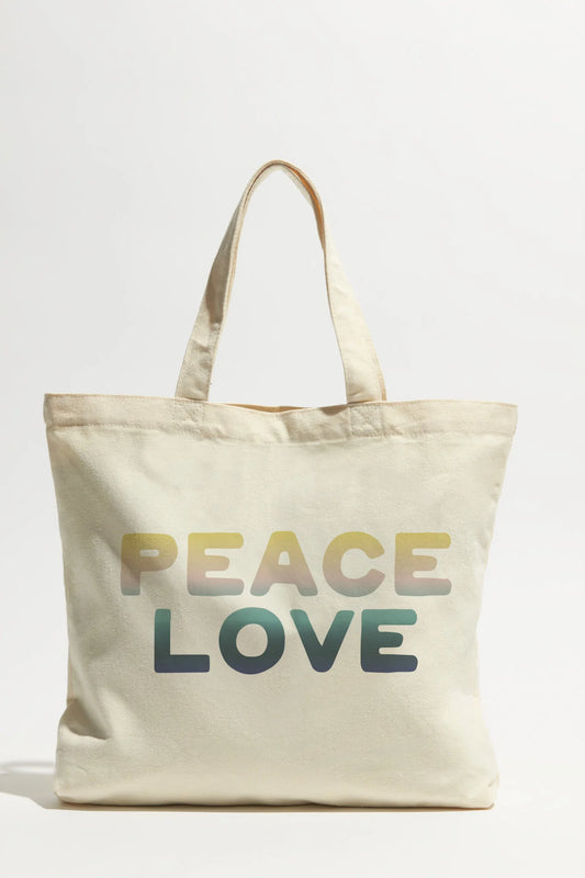Peace Love Tote Bag by Spiritual Gangster | Canvas