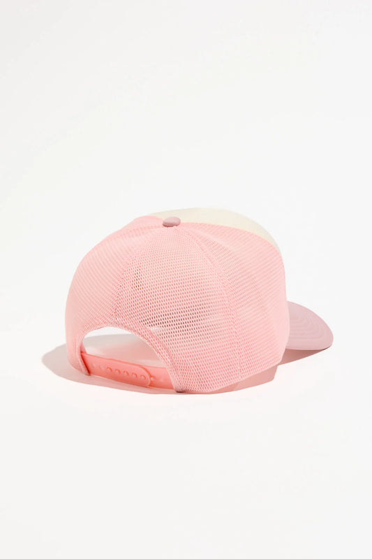 Peace Love Trucker Hat by Spiritual Gangster | Canvas/Pink Dunes