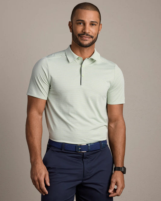 Approach Tech Polo by Rhone | Cool Mint Seersucker