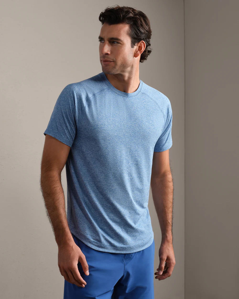 Atmosphere Tee by Rhone | Deep Sea Blue Heather