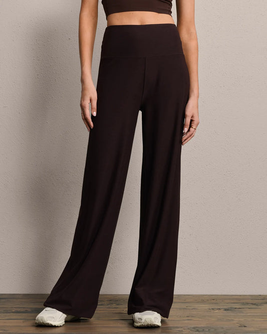 Atmosphere Wide Leg Pant by Rhone | Dark Espresso Heather