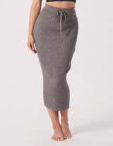 Glyder Couture Rib Skirt in Charcoal Heather