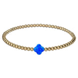 Medium GF Single Clover Bracelet by Bara Boheme | Pacific Blue