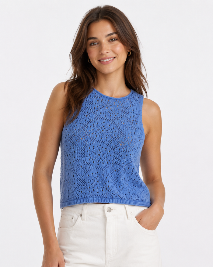 Beckham Crochet Sweater Tank by Splendid | Azure