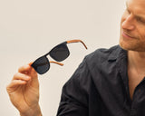 Cail by Blue Planet | Matte Onyx/Walnut Wood/Smoke Polarized