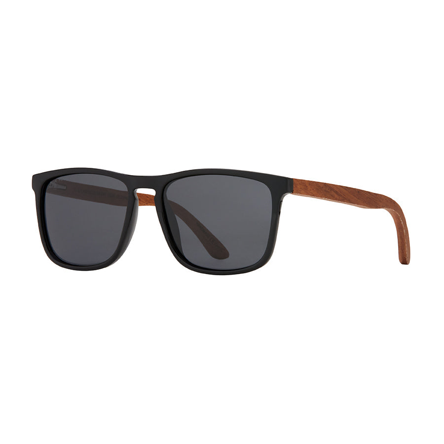 Cail by Blue Planet | Matte Onyx/Walnut Wood/Smoke Polarized