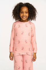 Reindeer Snow Longsleeve Top by Chaser | Pink