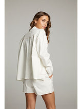 Louise Button Down Jacket White