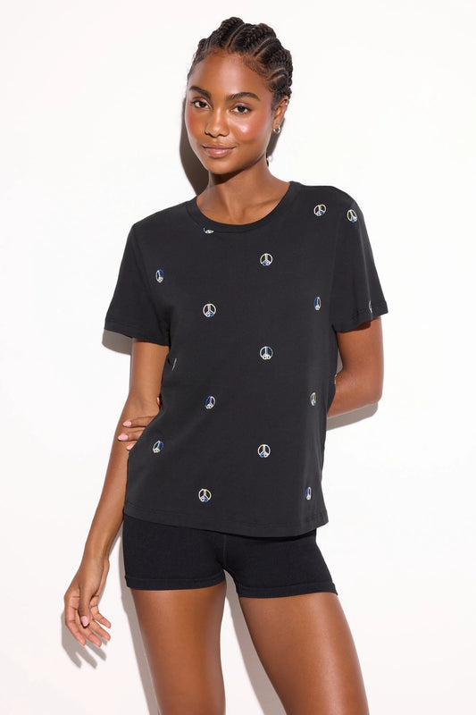 Peace Emblem Fairfax Tee by Spiritual Gangster | Black