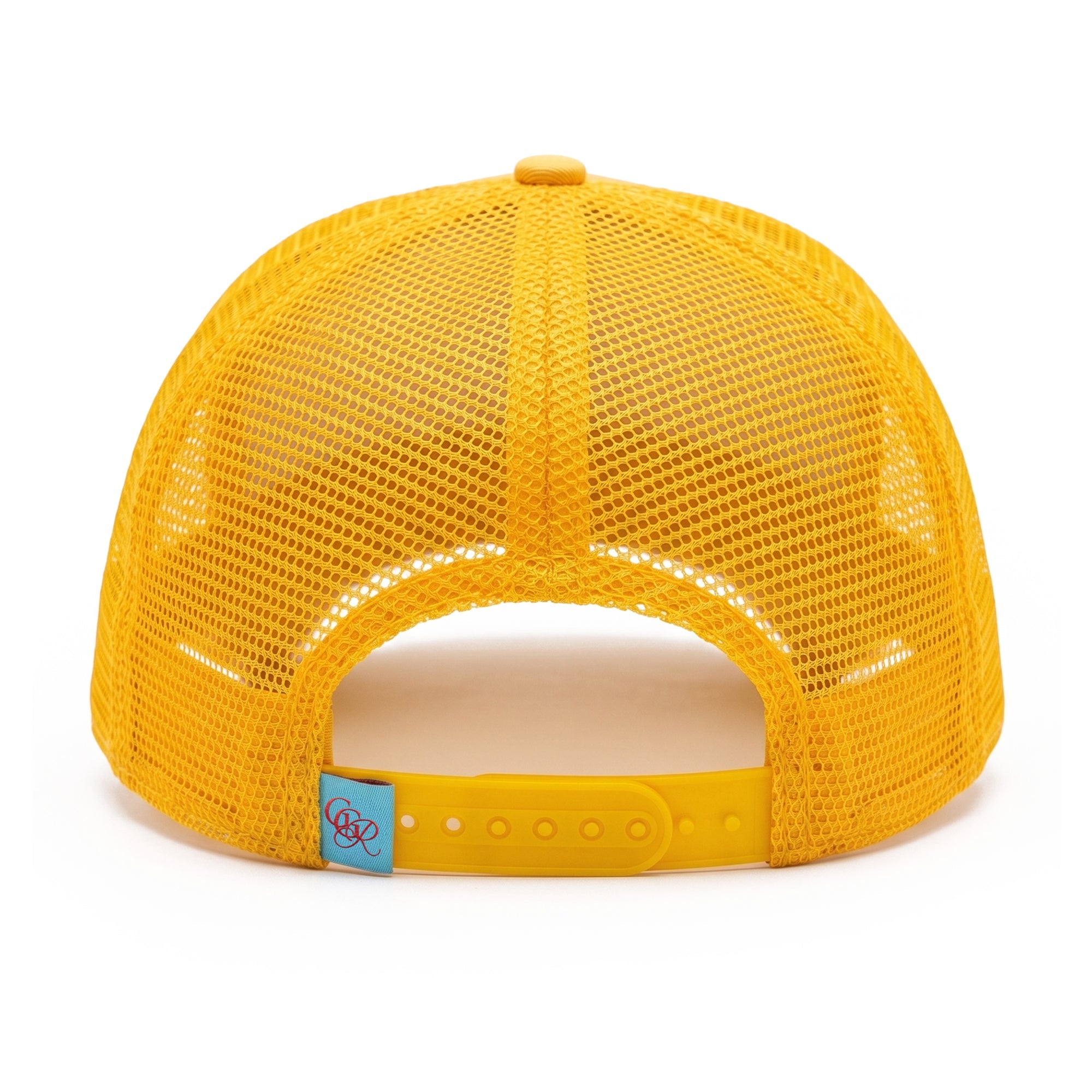 She So Fly Trucker Hat in Citrus Orange/Rosy Red, back