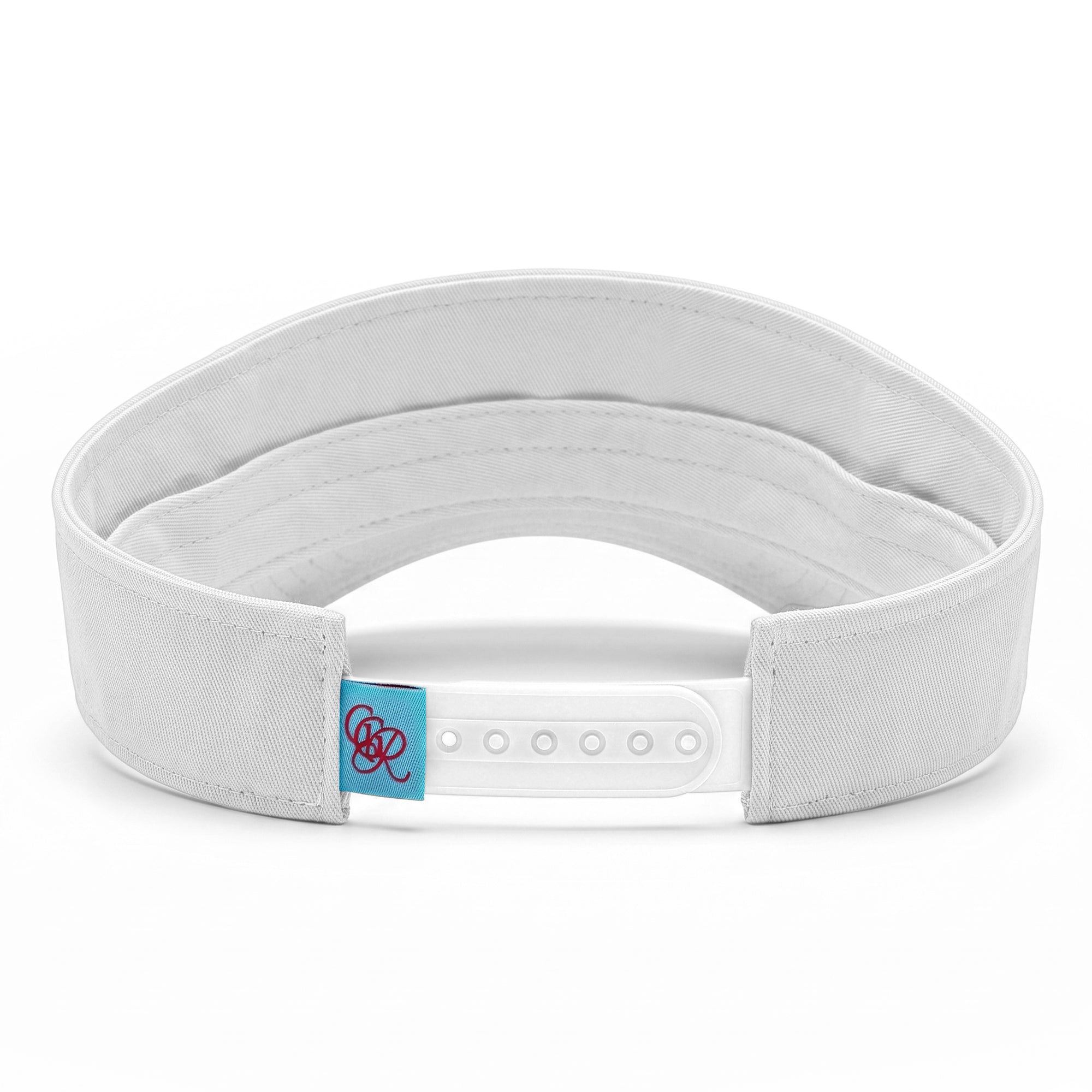 Signature "Range" Script Visor in Cloud White/Cherry Blossom Pink, back