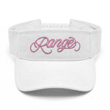 Signature "Range" Script Visor in Cloud White/Cherry Blossom Pink