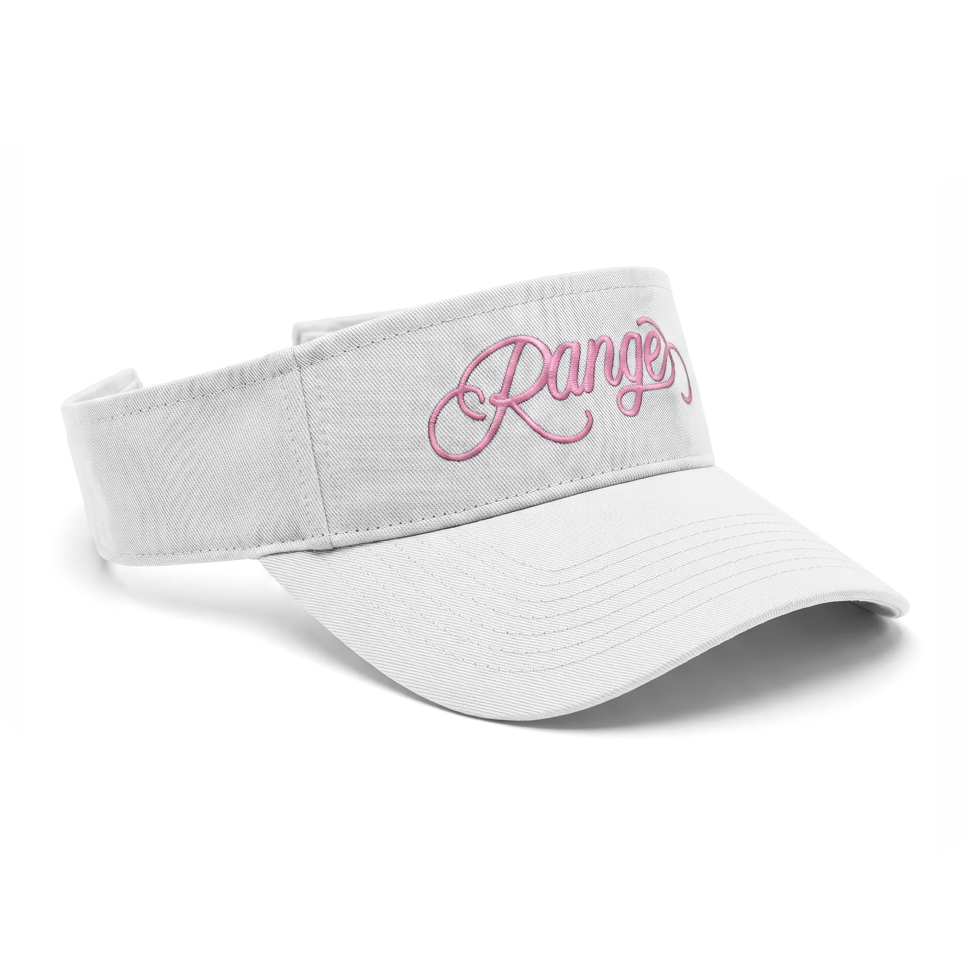 Signature "Range" Script Visor in Cloud White/Cherry Blossom Pink, side
