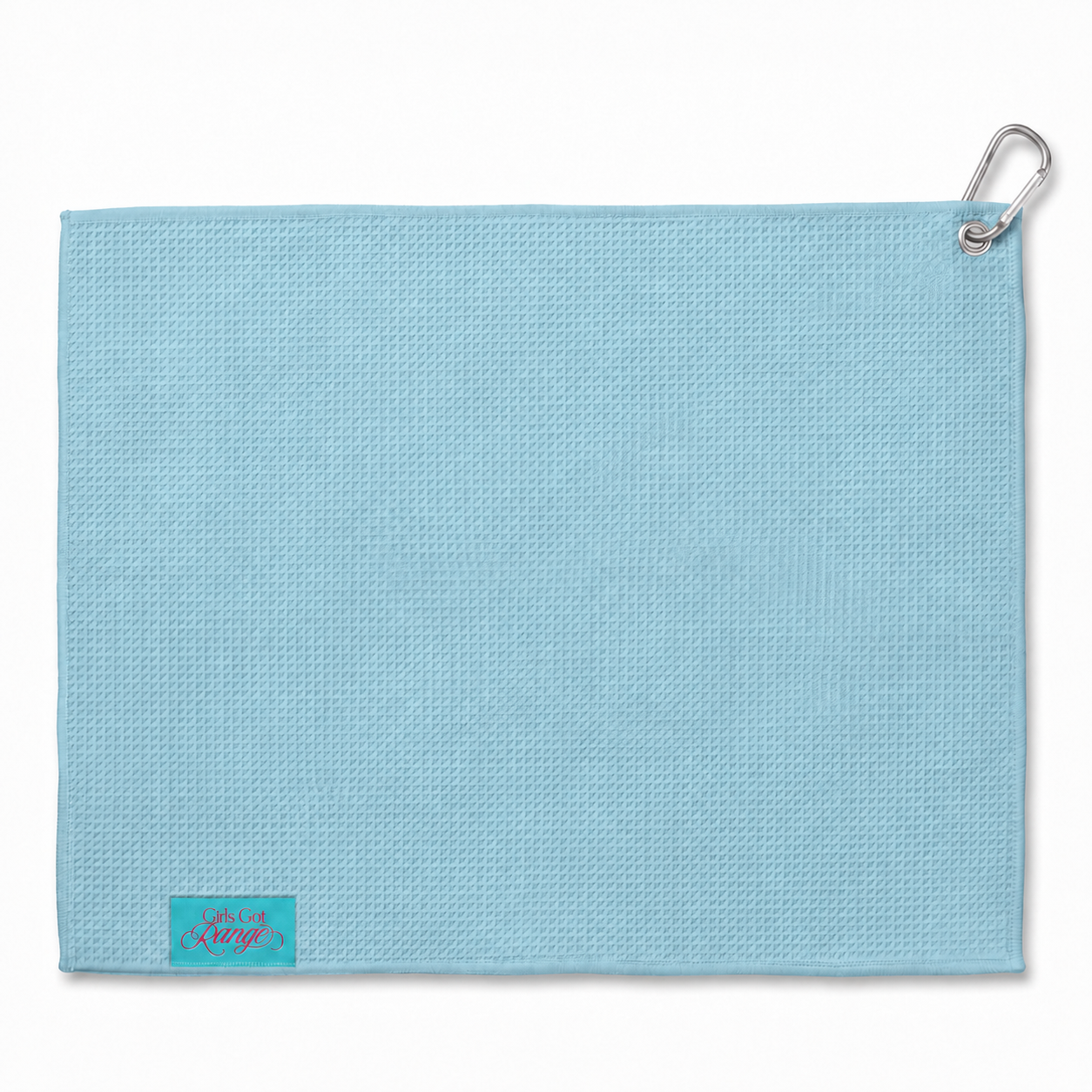 In the Clouds Microfiber Golf Towel in Sky Blue, back