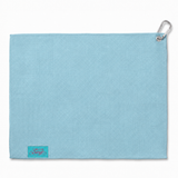 In the Clouds Microfiber Golf Towel in Sky Blue, back