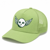 She So Fly Trucker Hat in Pistachio Green/Forest Green, side