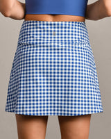 Course to Court Skort 16” by Rhone | Deep Sea Blue Gingham