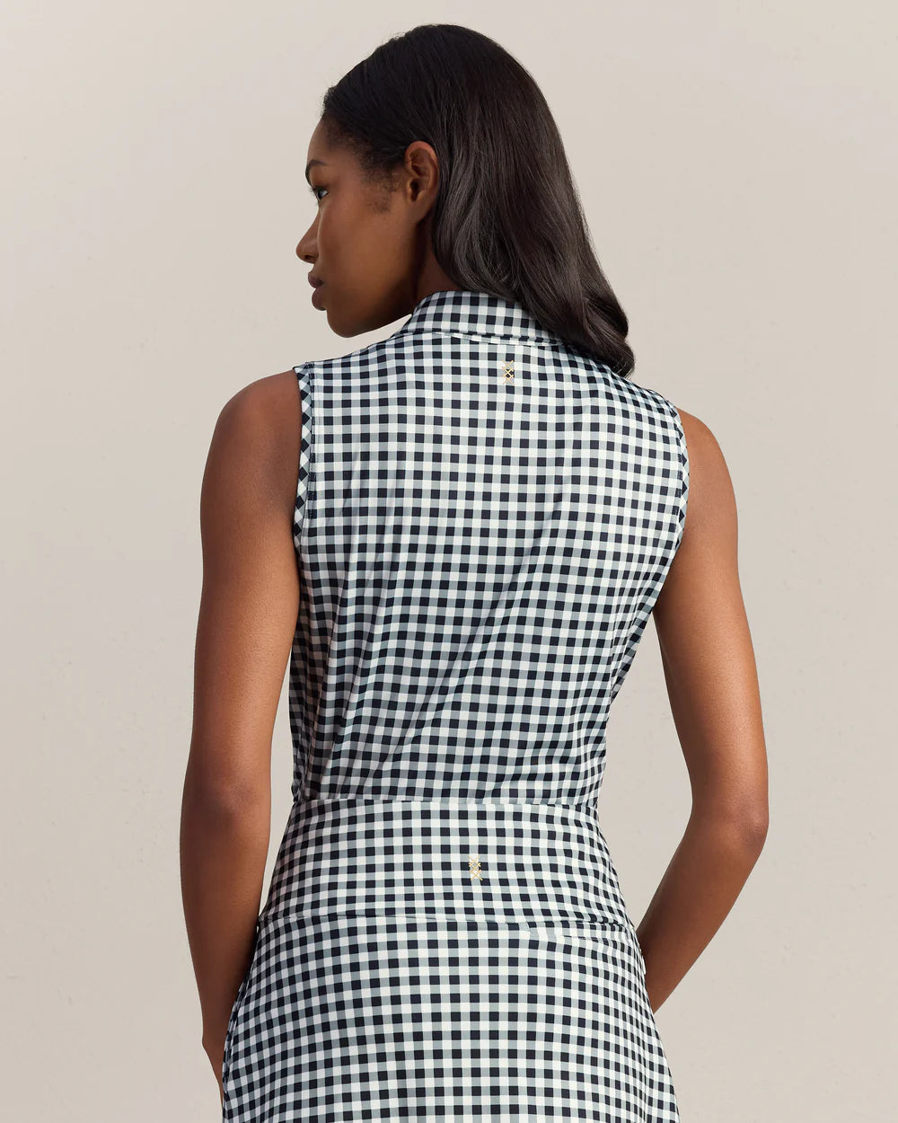 Course to Court Sleeveless Polo by Rhone | Black Gingham