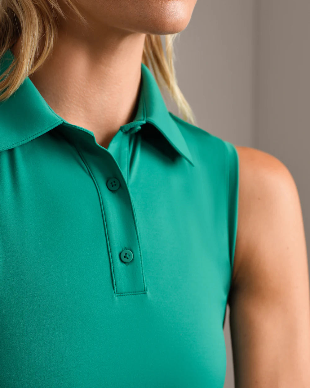Course to Court Sleeveless Polo by Rhone | Emerald Green