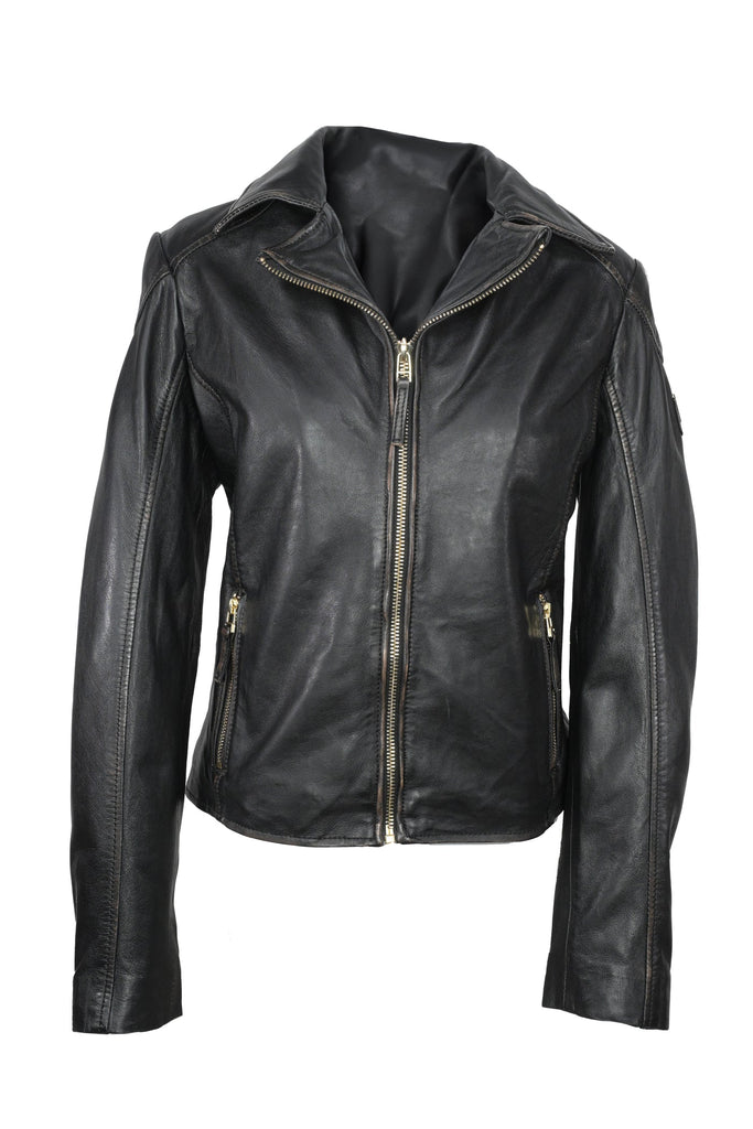 Olivia RF Vintage Black Leather Jacket